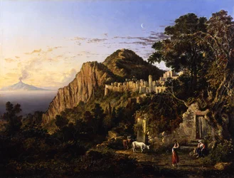 El Vesubio y la bahía de Nápoles desde la isla de Capri, 1850